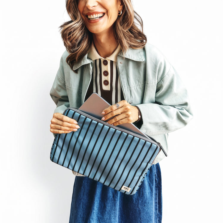 Brick Lane Laptop Sleeve 14" Blue Stripe